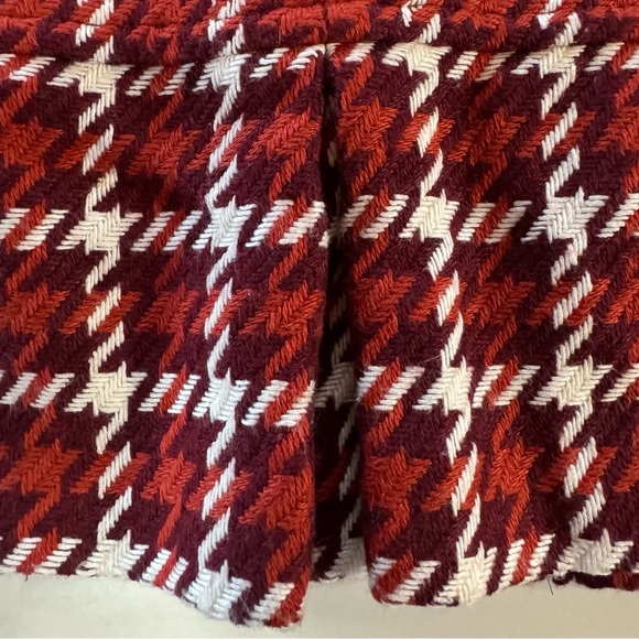 LIZ CLAIBORNE Wool Blend Houndstooth Peplum Maroon Orange Jacket (XL) - Picture 15 of 17